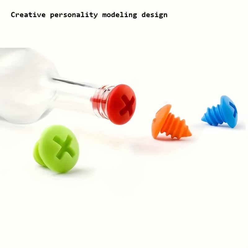Silicone Wine Stopper Screw Shape Fresh-keeping Bottle Stopper Bar Accessory