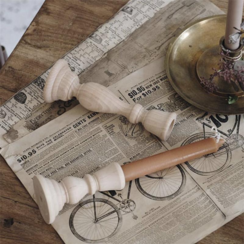 Unfinished Wooden Candlestick Holders Classic Farmhouse Candle Holders