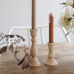 Unfinished Wooden Candlestick Holders Classic Farmhouse Candle Holders