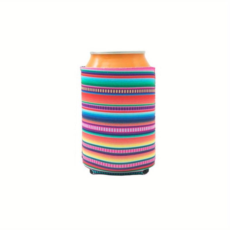 Rainbow Neoprene Slim Can Cooler For 12oz Skinny Cans Soft Insulated Sleeves