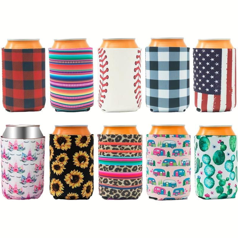 Rainbow Neoprene Slim Can Cooler For 12oz Skinny Cans Soft Insulated Sleeves