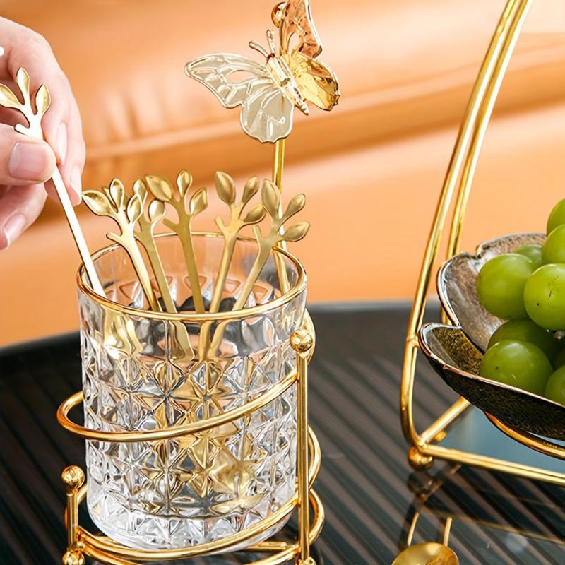 Nordic Light Stainless Steel Tableware Set with Butterfly Jar