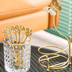 Nordic Light Stainless Steel Tableware Set with Butterfly Jar