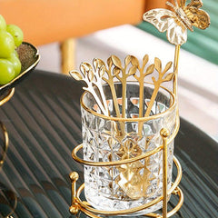 Nordic Light Stainless Steel Tableware Set with Butterfly Jar