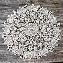 1pc PET Lace Placemat Hollow out Table Pad Light European Lace Round Coaster Bow