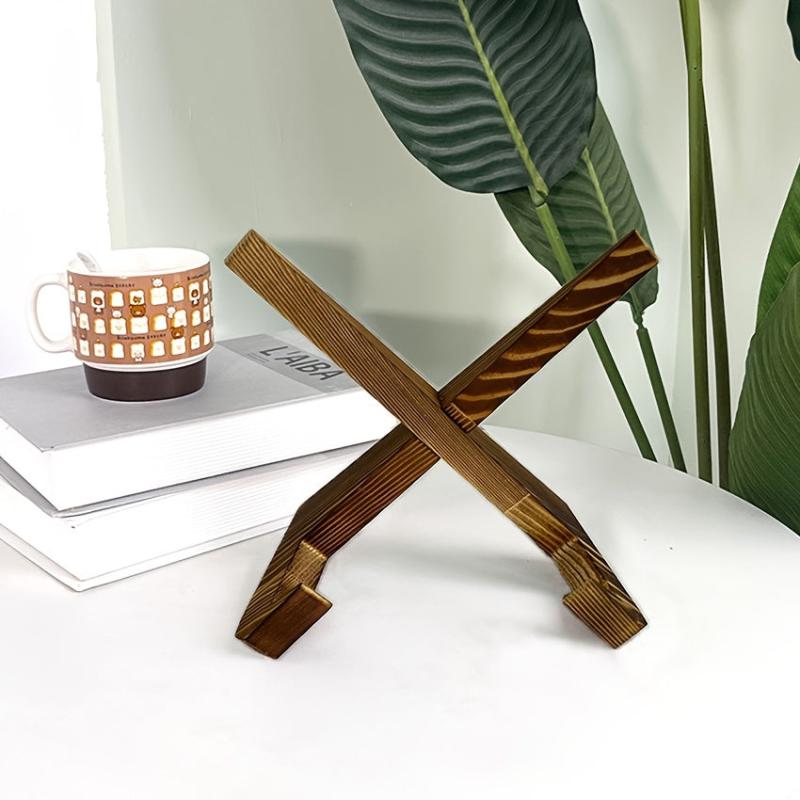 Wooden Cookbook Stand Farmhouse Style for Kitchen Counter Sturdy Tablet Holder
