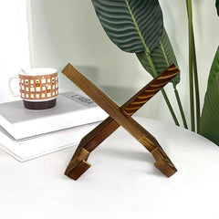 Wooden Cookbook Stand Farmhouse Style for Kitchen Counter Sturdy Tablet Holder