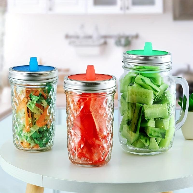 5pcs Fermenter Lid Airlock Wide Mouth Jar Cap Silicone Top Kitchen Gadgets
