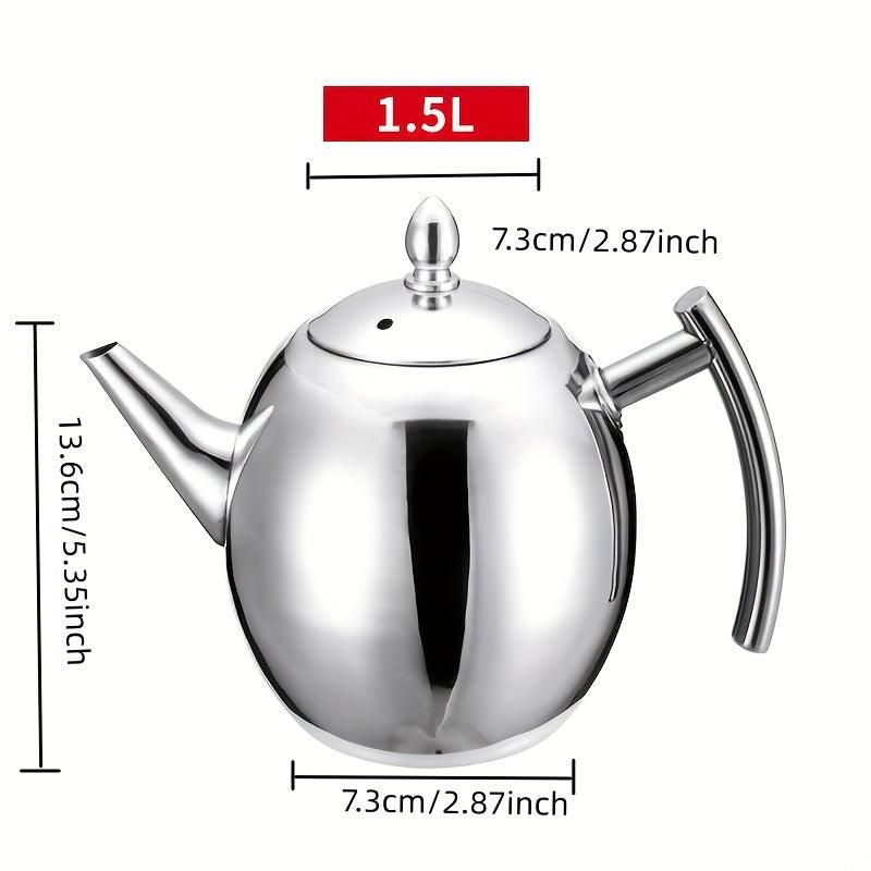 Thickened Stainless Steel Teapot Flower Tea Kettle With Strainer - 1L/1.5L