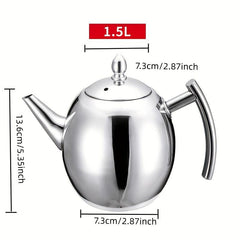 Thickened Stainless Steel Teapot Flower Tea Kettle With Strainer - 1L/1.5L