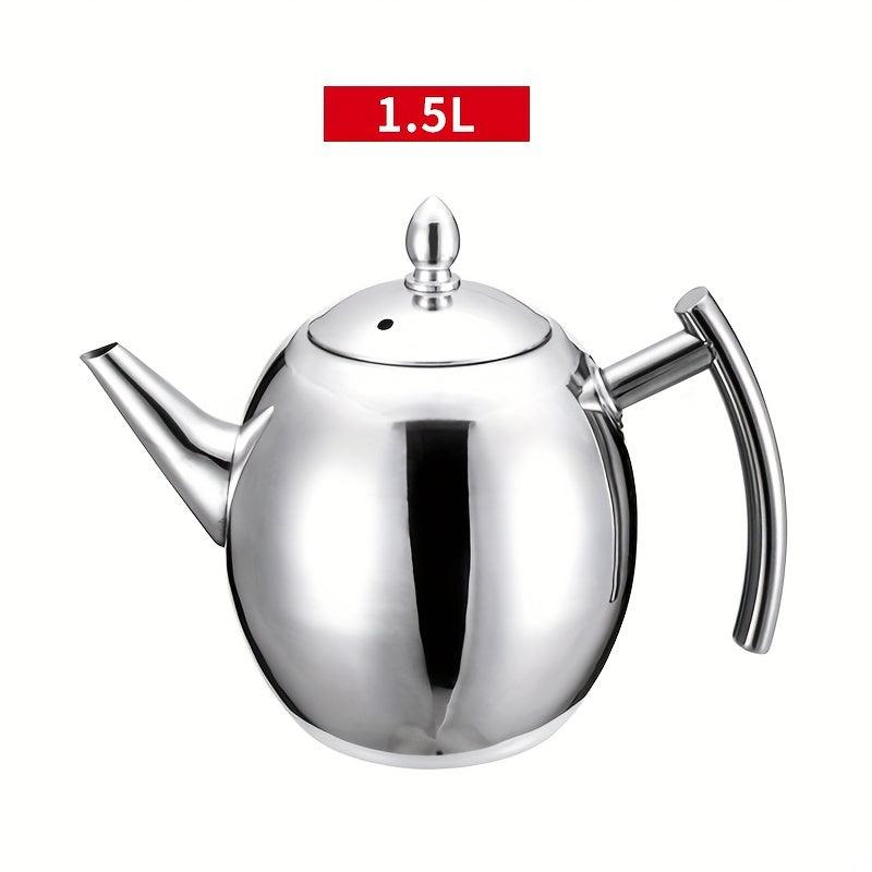 Thickened Stainless Steel Teapot Flower Tea Kettle With Strainer - 1L/1.5L