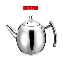 Thickened Stainless Steel Teapot Flower Tea Kettle With Strainer - 1L/1.5L