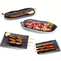 Melamine Dinner Plates Frosted Rectangular Sushi Plate Cutlery Japanese BBQ