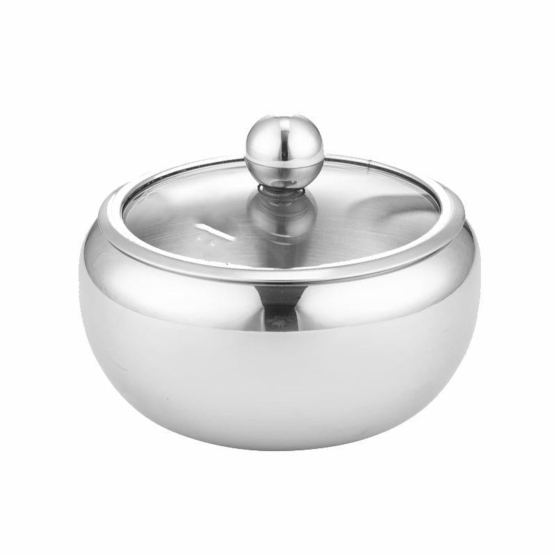 1pc Seasoning Container Sugar Bowl With Lid Stainless Steel Sugar And Cream Jar