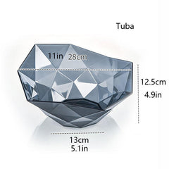 Clear Geometric Fruit Basket for Kitchen Counters