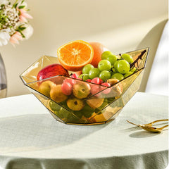 Clear Geometric Fruit Basket for Kitchen Counters