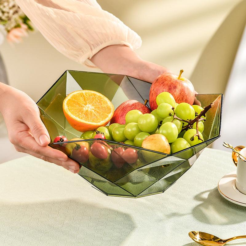 Clear Geometric Fruit Basket for Kitchen Counters