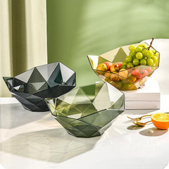 Clear Geometric Fruit Basket for Kitchen Counters
