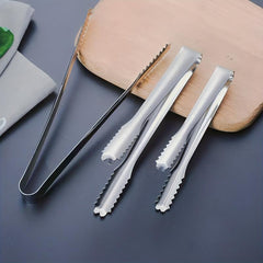 3pcs Stainless Steel Ice Cube Tongs for Barbecue Salad Buffet Kitchen Tools
