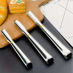 3pcs Stainless Steel Ice Cube Tongs for Barbecue Salad Buffet Kitchen Tools