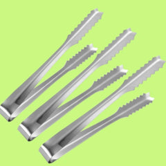 3pcs Stainless Steel Ice Cube Tongs for Barbecue Salad Buffet Kitchen Tools