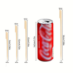 200 Bamboo Skewers Appetizer Toothpicks BBQ Grilling Cocktail Marshmallow Fruit