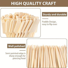 200 Bamboo Skewers Appetizer Toothpicks BBQ Grilling Cocktail Marshmallow Fruit