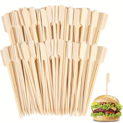 200 Bamboo Skewers Appetizer Toothpicks BBQ Grilling Cocktail Marshmallow Fruit