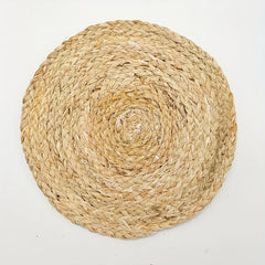 2pcs Rattan Placemats Round Hand-woven Corn Leather Placemat Heat Insulation Pad
