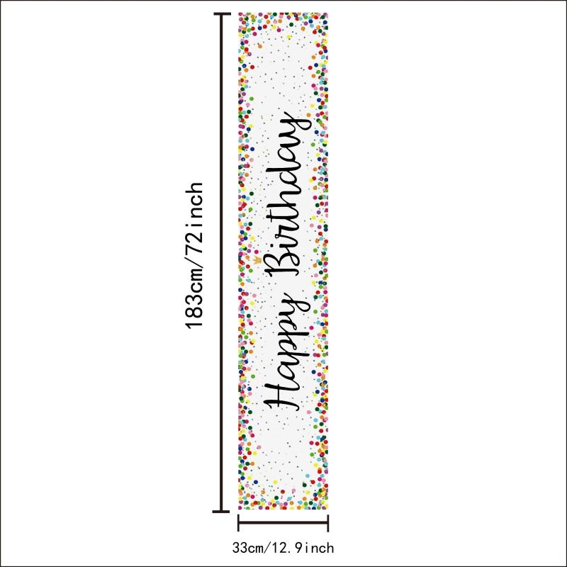 Rectangle Table Runner Happy Birthday Wishes Polyester Plaid Table Cover