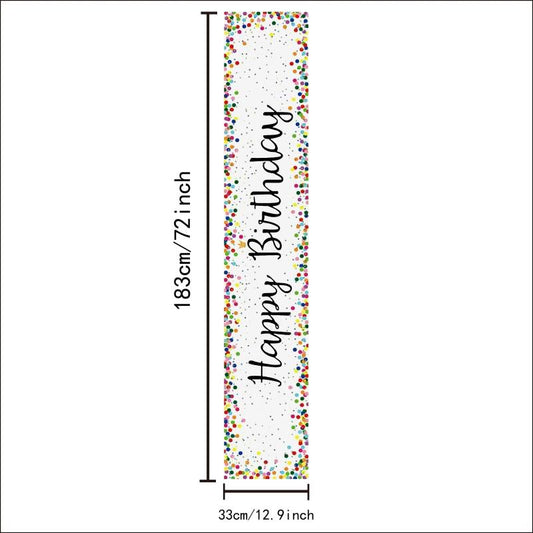 Rectangle Table Runner Happy Birthday Wishes Polyester Plaid Table Cover