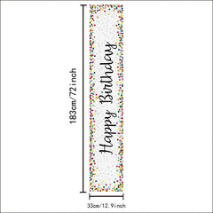 Rectangle Table Runner Happy Birthday Wishes Polyester Plaid Table Cover