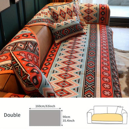 Chenille Printed Sofa Slipcover Boho Sofa Cover Anti-pet Scratch