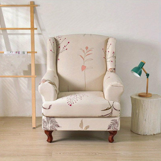 Printed Milk Silk Wing Chair Slipcover - Stylish & Durable