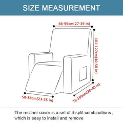4pcs Set Recliner Slipcovers Printed Anti Dirty Sofa Covers
