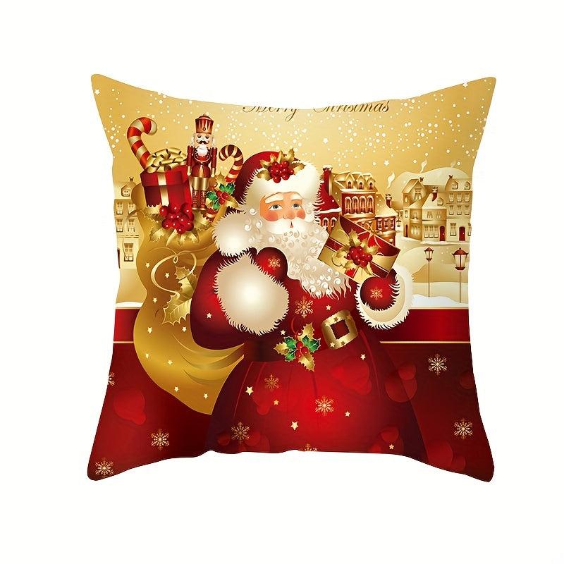 Christmas Pillowcase Cartoon Printed Decoration Santa Claus Christmas Gift