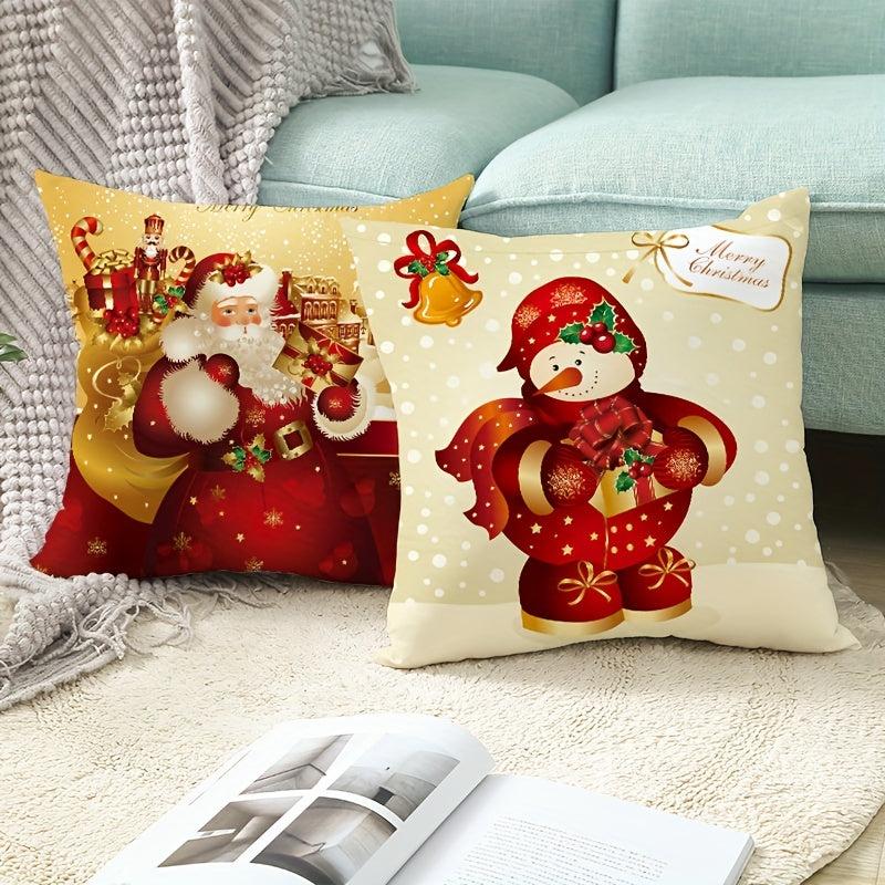 Christmas Pillowcase Cartoon Printed Decoration Santa Claus Christmas Gift