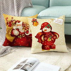 Christmas Pillowcase Cartoon Printed Decoration Santa Claus Christmas Gift