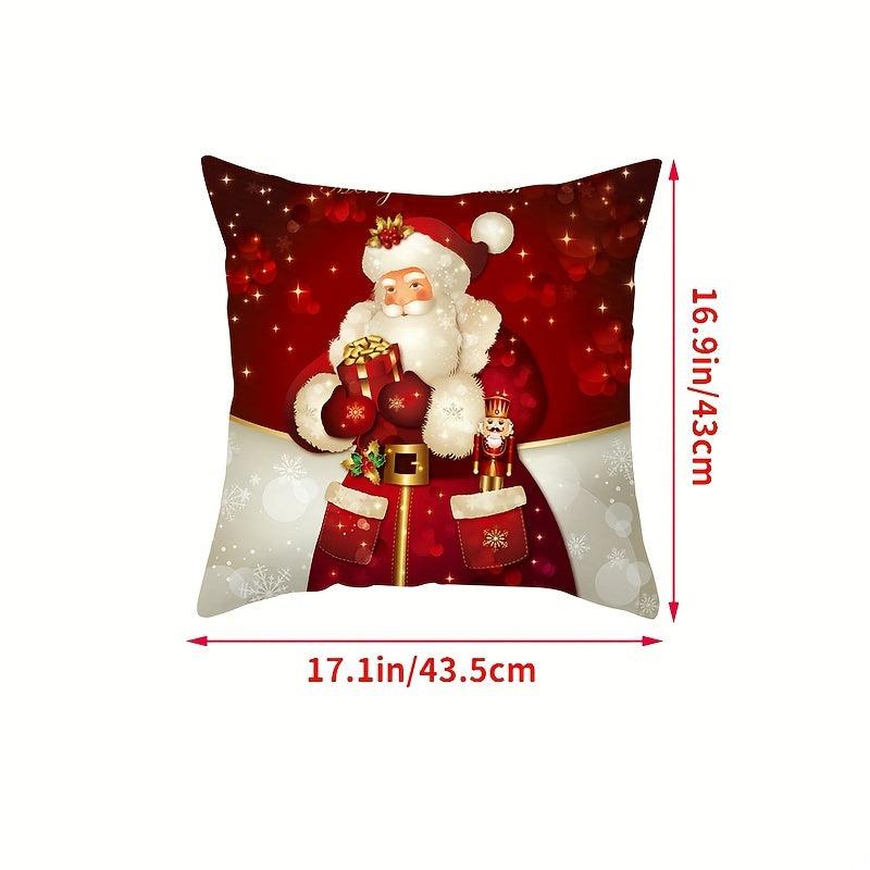 Christmas Pillowcase Cartoon Printed Decoration Santa Claus Christmas Gift