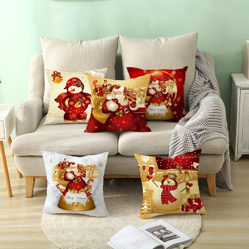 Christmas Pillowcase Cartoon Printed Decoration Santa Claus Christmas Gift