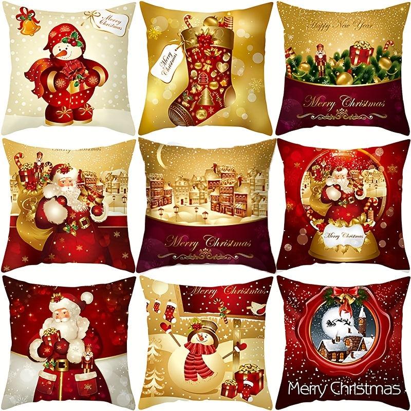 Christmas Pillowcase Cartoon Printed Decoration Santa Claus Christmas Gift