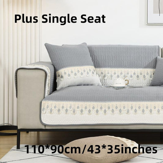 Feather Sofa Slipcover Furniture Protector Non-slip Cover for Living Room