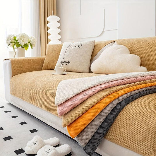 1pc Sofa Slipcover Non-slip Couch Cover Pet Friendly Furniture Protector