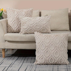 Plush Quilted Gourd Cushion Cover Zipper Print Pillowcase