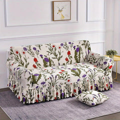 Non Slip Elastic Sofa Slipcover Milk Silk Print Adds Style to Room