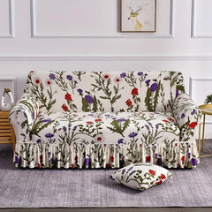 Non Slip Elastic Sofa Slipcover Milk Silk Print Adds Style to Room