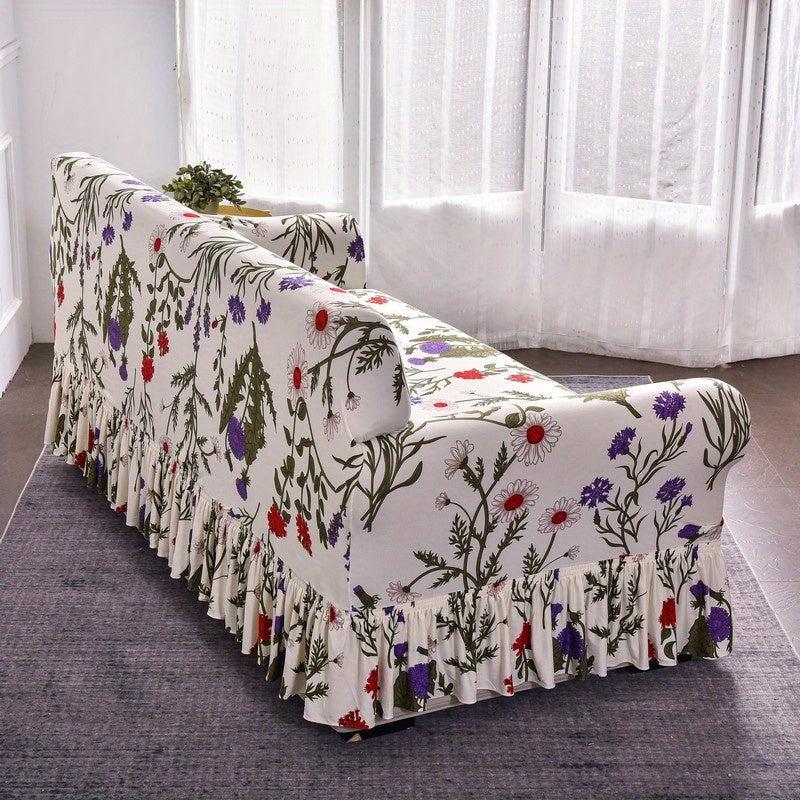 Non Slip Elastic Sofa Slipcover Milk Silk Print Adds Style to Room