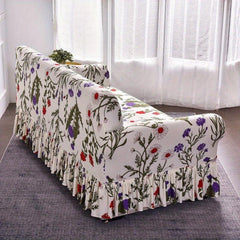 Non Slip Elastic Sofa Slipcover Milk Silk Print Adds Style to Room
