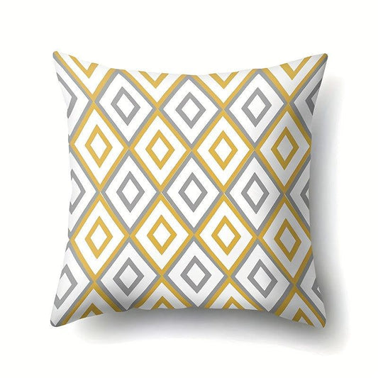 4pcs Floral Striped Throw Pillow Covers - Modern Printed Pillowcase