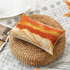 Orange Marble Pattern Flannelette Throw Pillow Covers